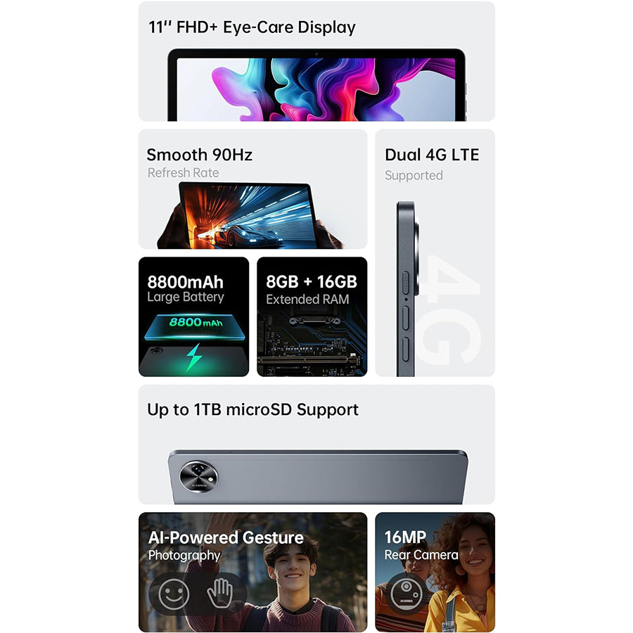 Black Shark Pad 6, 11-inch LTE 256GB 8GB RAM with Cover