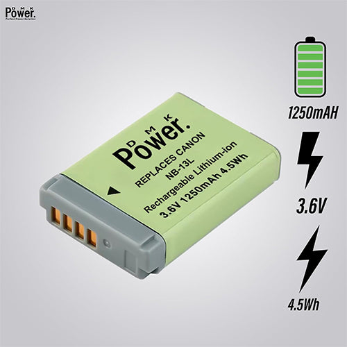 DMK Power NB-13L Battery Compatible for Canon G7 X III/G7 X II - PixelMax