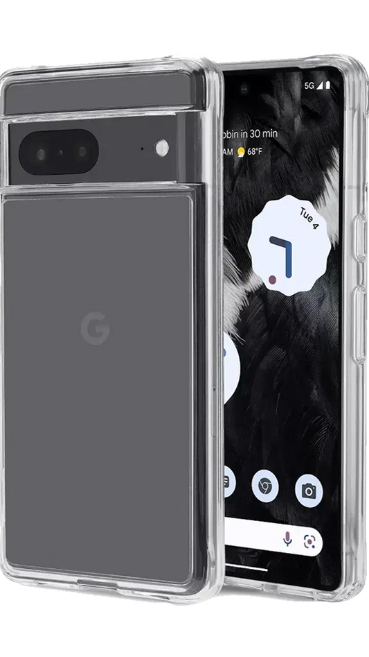Clear Case for Google Pixel 7 Crystal Clear Silicone Cover Bumper Shockproof Protective Cover. - PixelMax