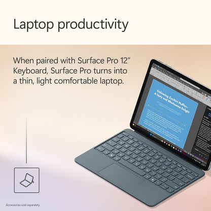 Microsoft Surface Pro 12-inch (2025), Copilot+ PC Snapdragon X Plus, 16GB RAM 256GB SSD, Windows 11 Home - Platinum - PixelMax