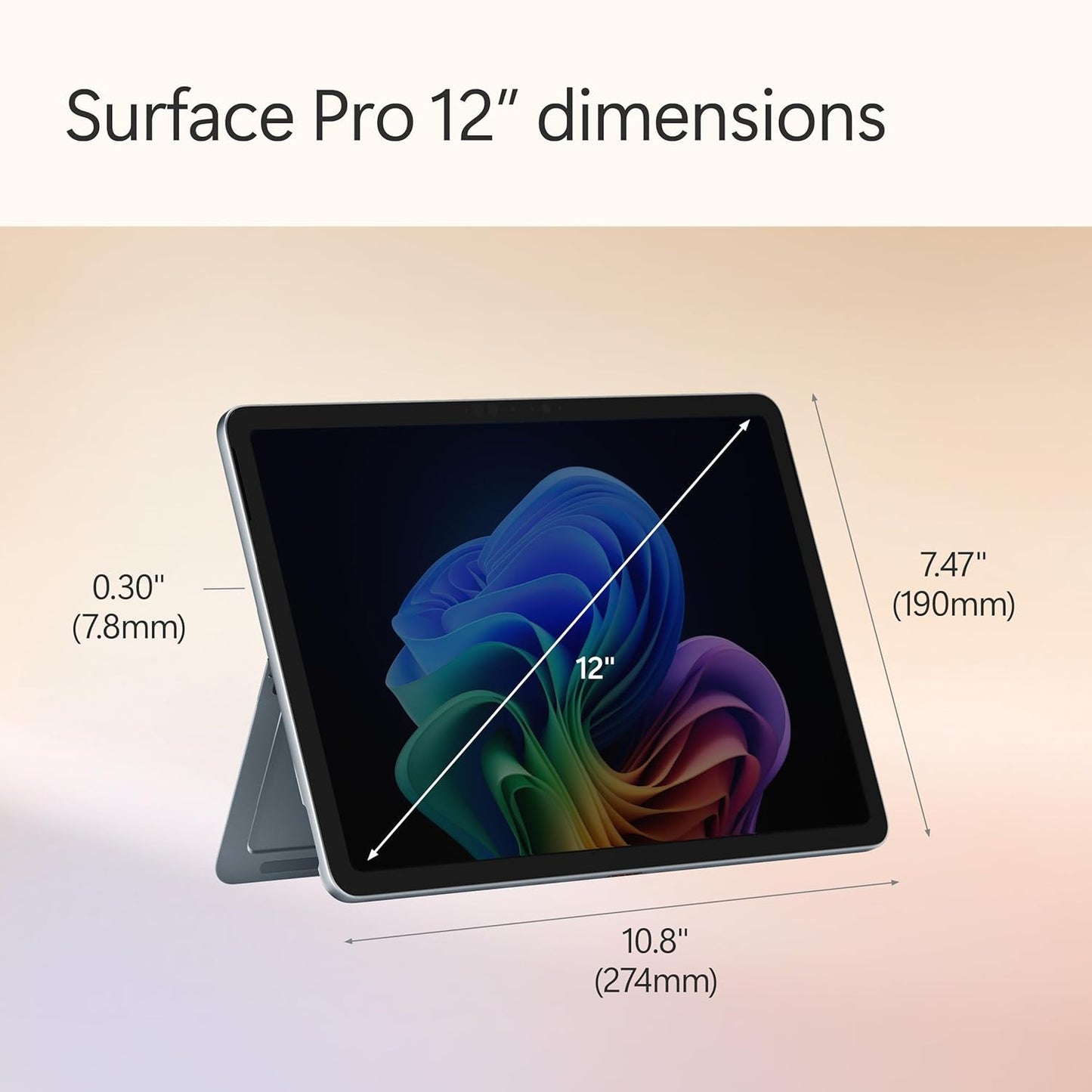 Microsoft Surface Pro 12-inch (2025), Copilot+ PC Snapdragon X Plus, 16GB RAM 256GB SSD, Windows 11 Home - Platinum - PixelMax