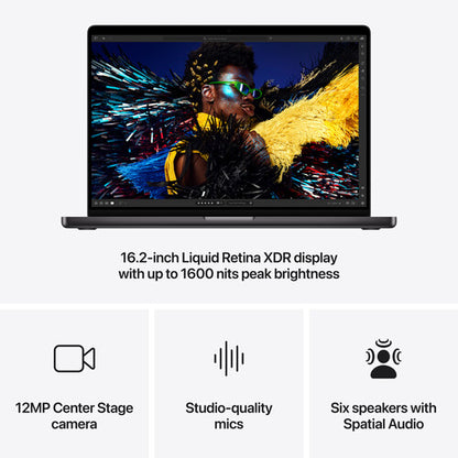 Apple Macbook Pro M4 Max Chip (2024) 16-inch, 16-Core CPU 40-Core GPU, 48GB RAM 1TB SSD, English - PixelMax