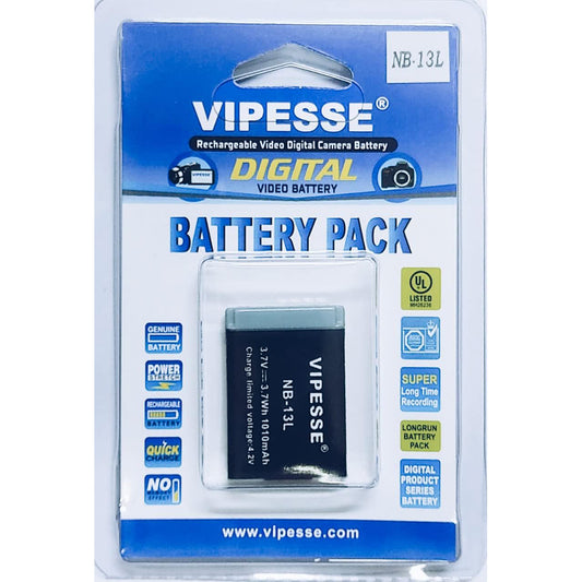 VIPESSE NB-13L Battery Compatible for Canon G7 X III/G7 X II - PixelMax